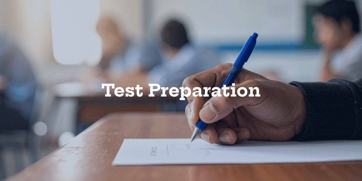 Picture of a person's hand taking a written test