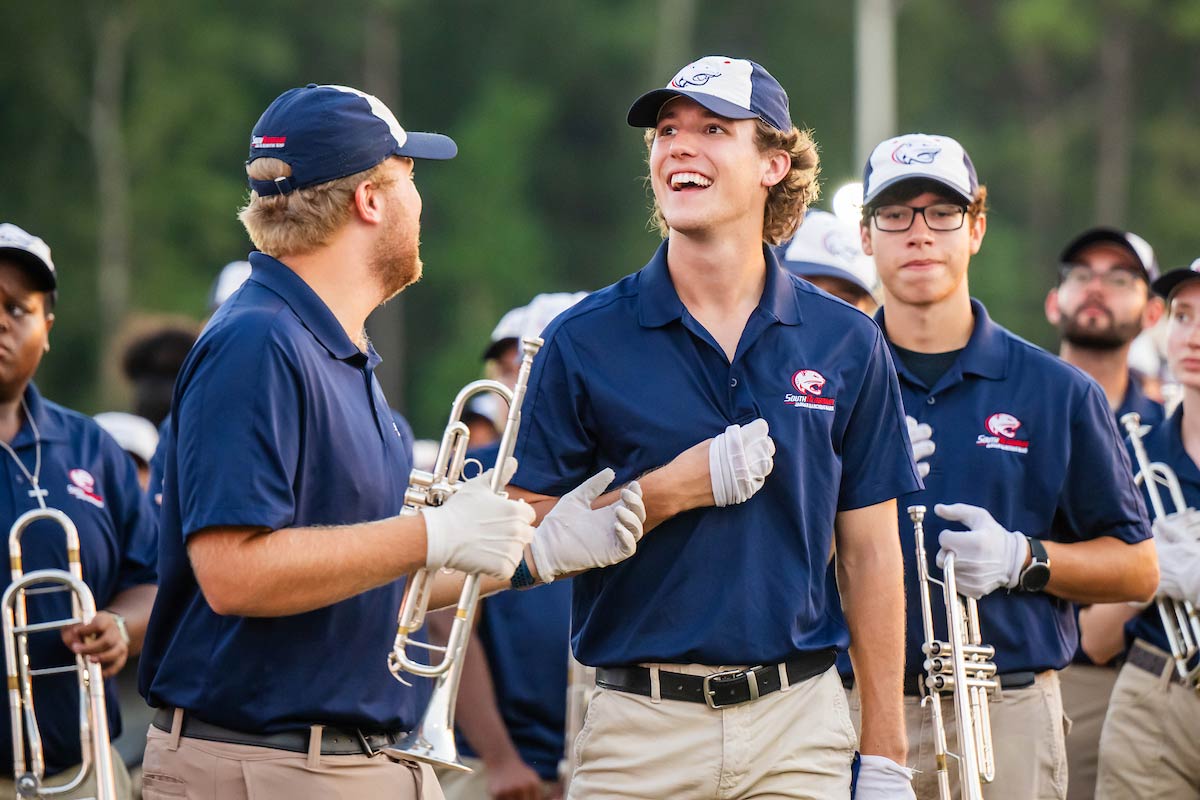 Jaguar Marching Band trumpet section&nbsp;